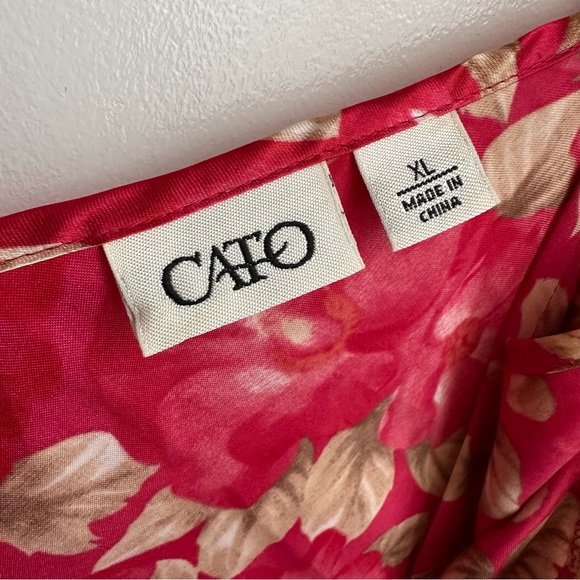 Red/tan Floral Print Silky Nightie - Picture 4 of 6